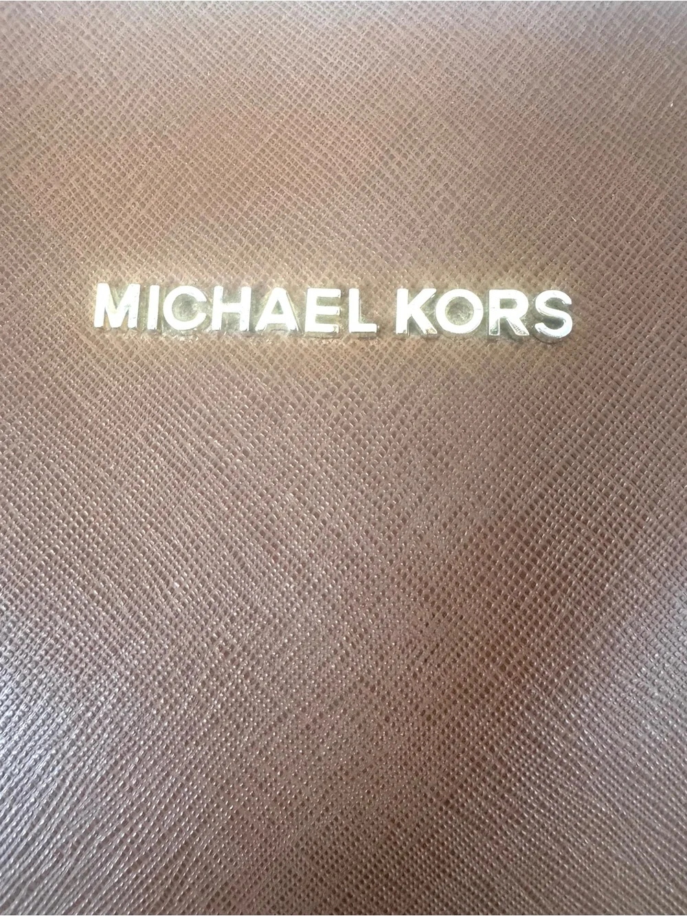 Michael Kors Cognac Brown Tote with Gold Charm